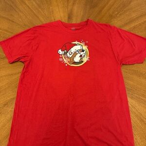 Festive Red Graphic Tee for Men